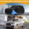 Motoforti Waterproof Car Cover Car Outdoor Full Car Cover for Mini Cooper 2DR 2002- 210DBlack Blue with Door Zipper