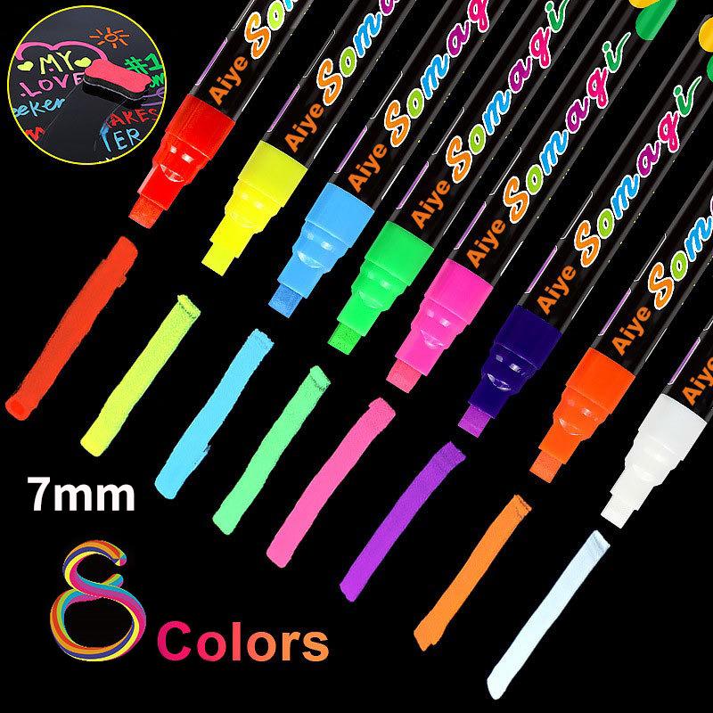 Liquid Erasable Chalk Markers Pens 6/8 Colors Washable & Wet Erase Neon Art Makers for Blackboard Chalkboard Signs Glass Window