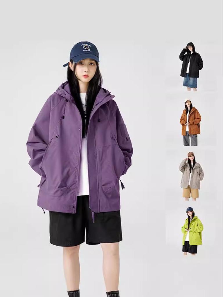 Men's 2024 Mountain Series Embroidered Outdoor Windbreaker Jacket: Functional, Trendy Workwear Coat