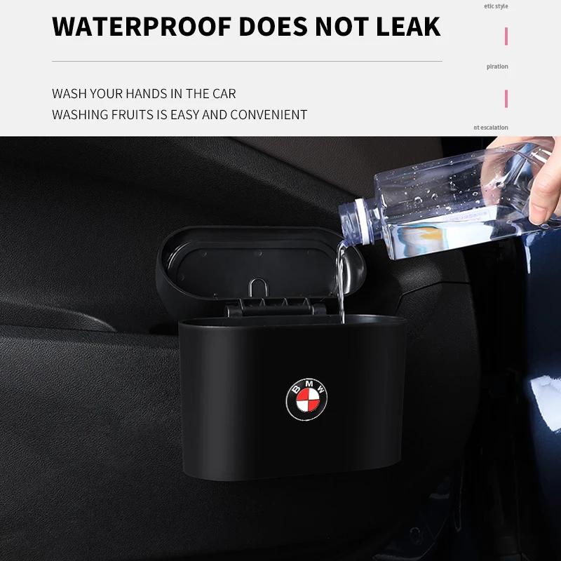 Car Trash Can Portable Hanging Vehicle Garbage Case Car Logo For BMW E34 E46 E39 E38 E90 E60 E36 F30 F30 F10 E92 E38 E91 M3 M5