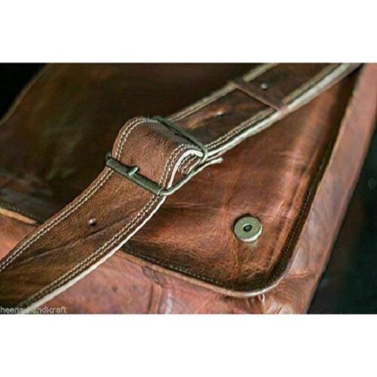 New Men's  Messenger Real Vintage Leather Satchel Briefcase Laptop Sling Bag