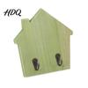 No Damage Wall Mounted Hooks Wood House Shape Storage Hook Strong Traceless Adhesive Decorative Solid Hangers American Style Hanger for Home Entryway