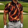 Golf Essential! Short-sleeve Polo with Striking Abstract Print, Perfect for Course Play.