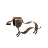 Rusted Finish Dachshund Statue Metal Dog Sculpture Yard Ornament Iron Dog Ornament  Desktop Decor
