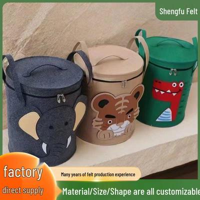 Washable Felt Laundry and Toy Storage Basket - Large Capacity for Clothes and Toys
