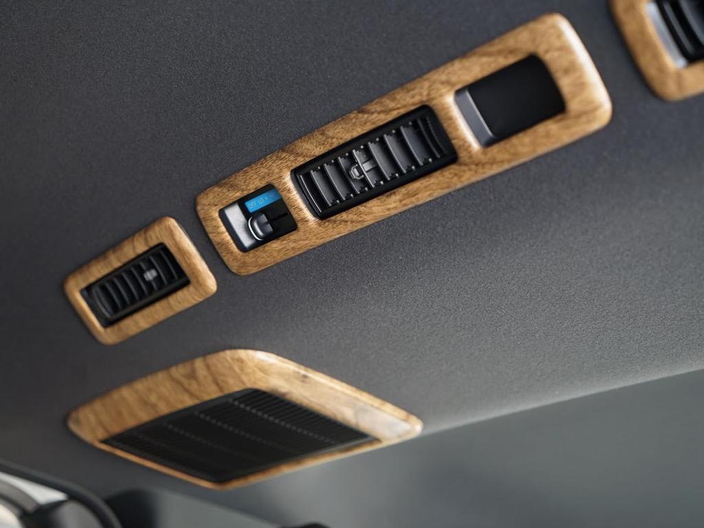 Regius Ace 200 Series and 8th Rear Air Conditioning Interior Panel Set Wood TRISTAR'S [Hiace (4th, 5th, 6th, 7th, Generation)] (5-Piece) (Natural