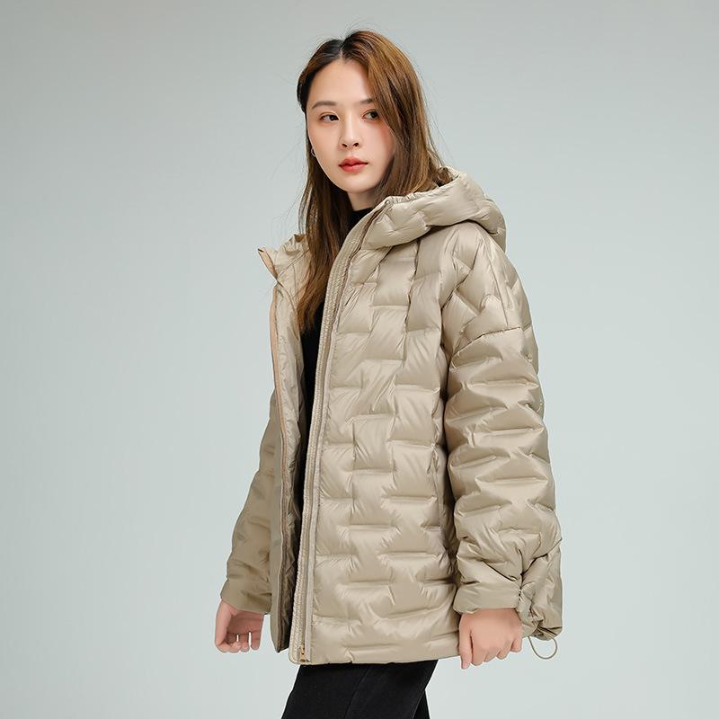 Doudoune Femme Décontractée Ample Oversize Automne Hiver Vêtement d'Extérieur Manteau à Capuche