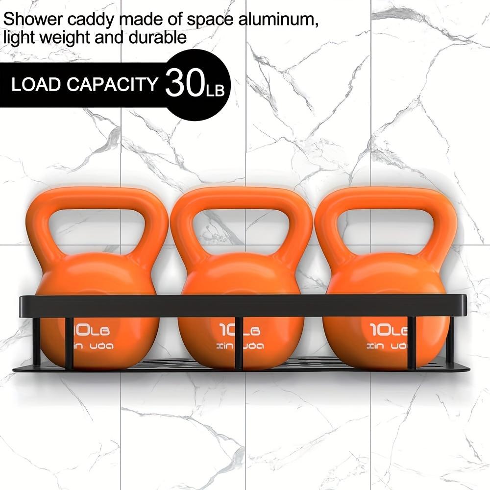 Wall Mounted Shower Rack Large Capacity No Drilling for Bathroom Kitchen Space Saving Easy Install Store Toiletries Cosmetics