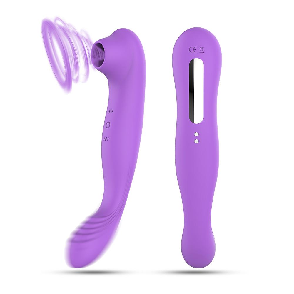 Charging Sucking Tongue Licking G-Spot Vibrator Double-Headed Female Masturbation Massage Vibrating Spear Adult Products