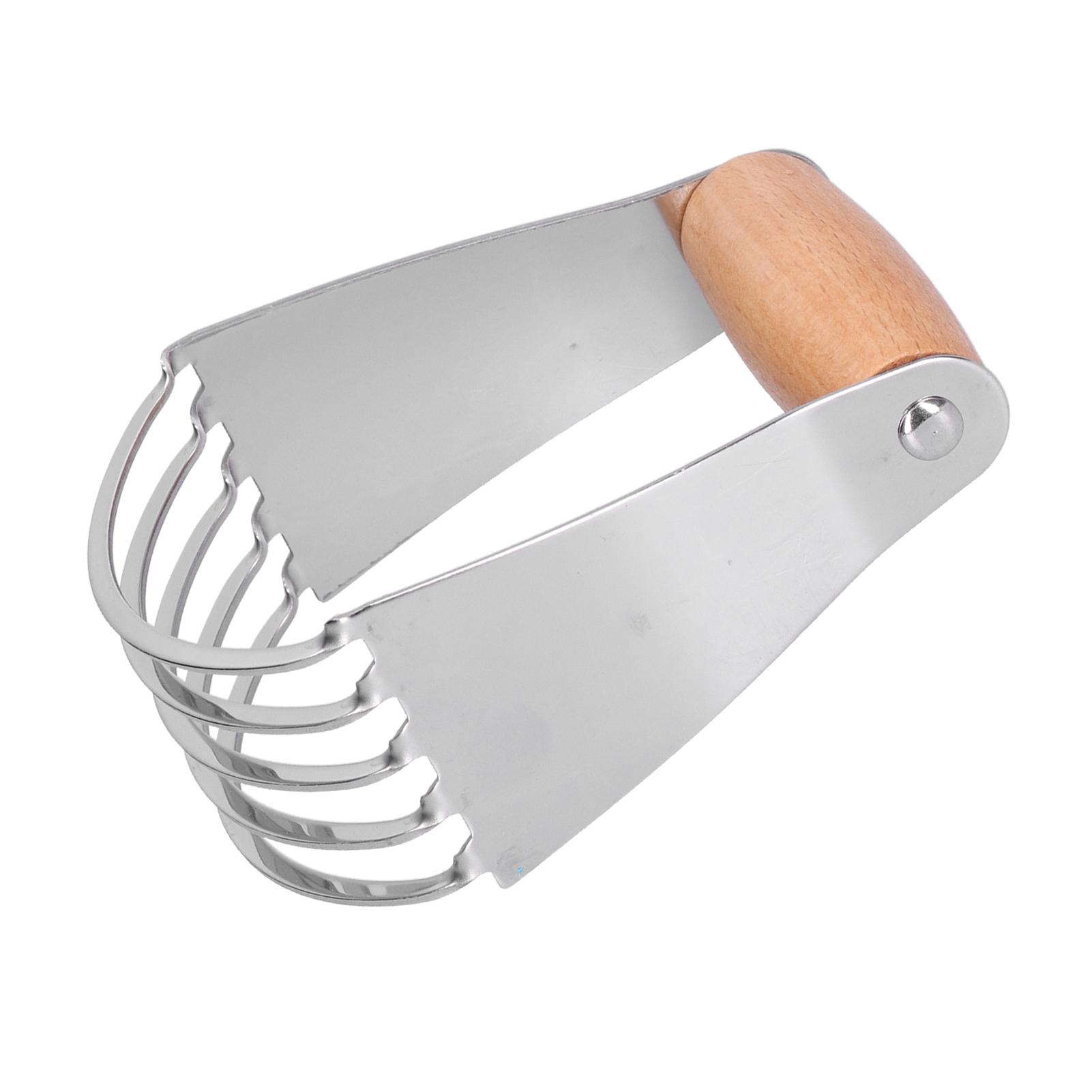 

Stainless Steel Dough Blender Pastry Blender and Dough Cutter Professional Pastry Cutter with Heavy Duty Blades Wood