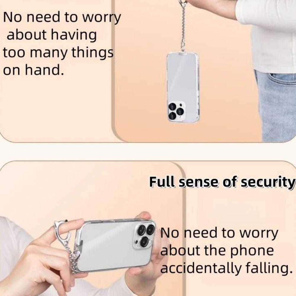 Alloy Phone Lanyard Cat Head Ring Buckle New Hand Chain