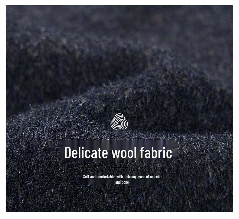 Men's Double-Faced Cashmere Overcoat with Detachable Down Lining - Business Casual Mid-Length for Middle-Aged Dads