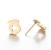 Halloween Cherry Studs, Mushroom Earrings & Hollow Bear Paw Heart Ear Cuff - Stainless Steel Jewelry
