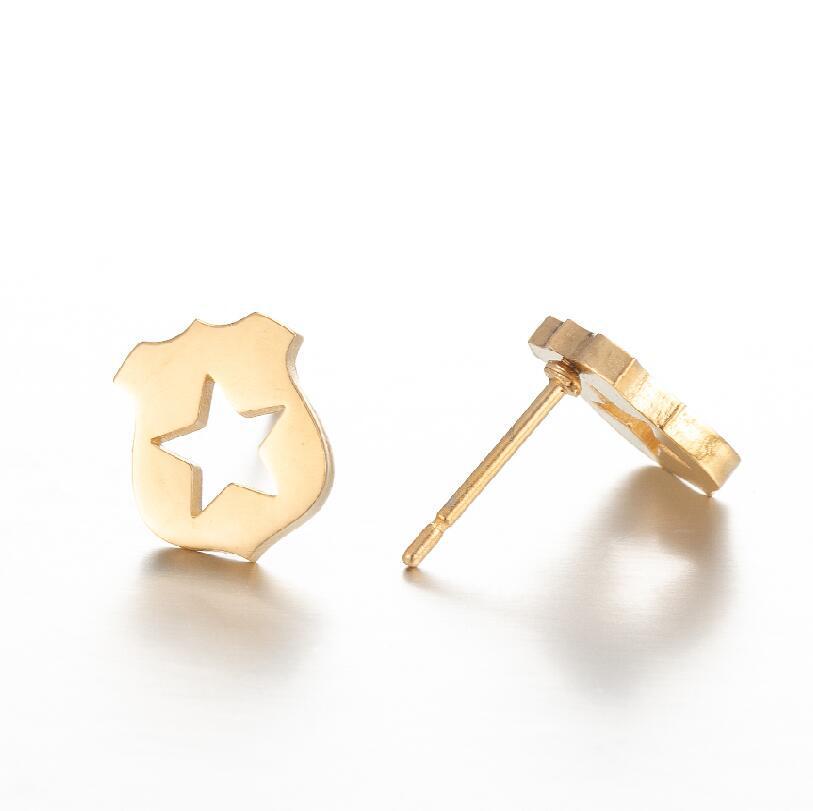 Halloween Cherry Studs, Mushroom Earrings & Hollow Bear Paw Heart Ear Cuff - Stainless Steel Jewelry