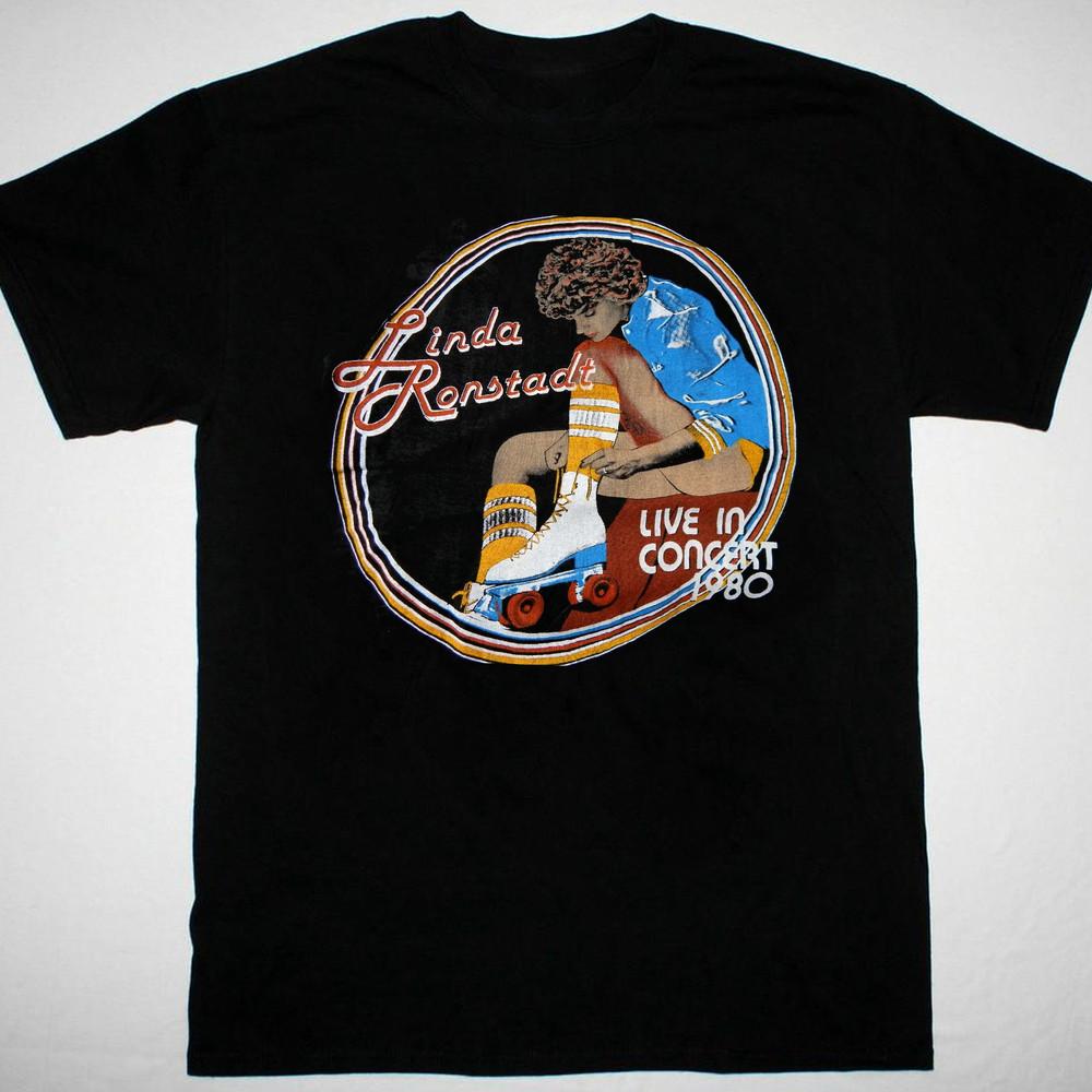 Linda Ronstadt in concert black VTG T-shirt short sleeve All sizes Unisex T-Shirt XXXXL