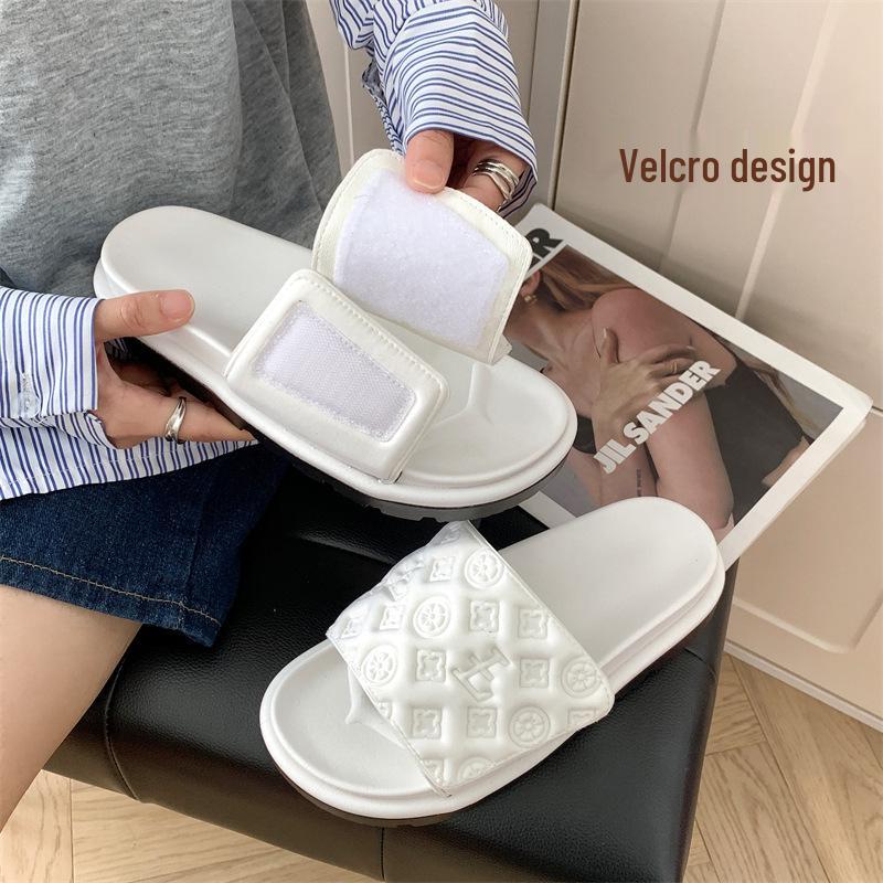 Women's 2024 Summer Velcro Platform Sandals: Thick-Soled, Soft, Non-Slip, All-Match Outdoor Niche Style