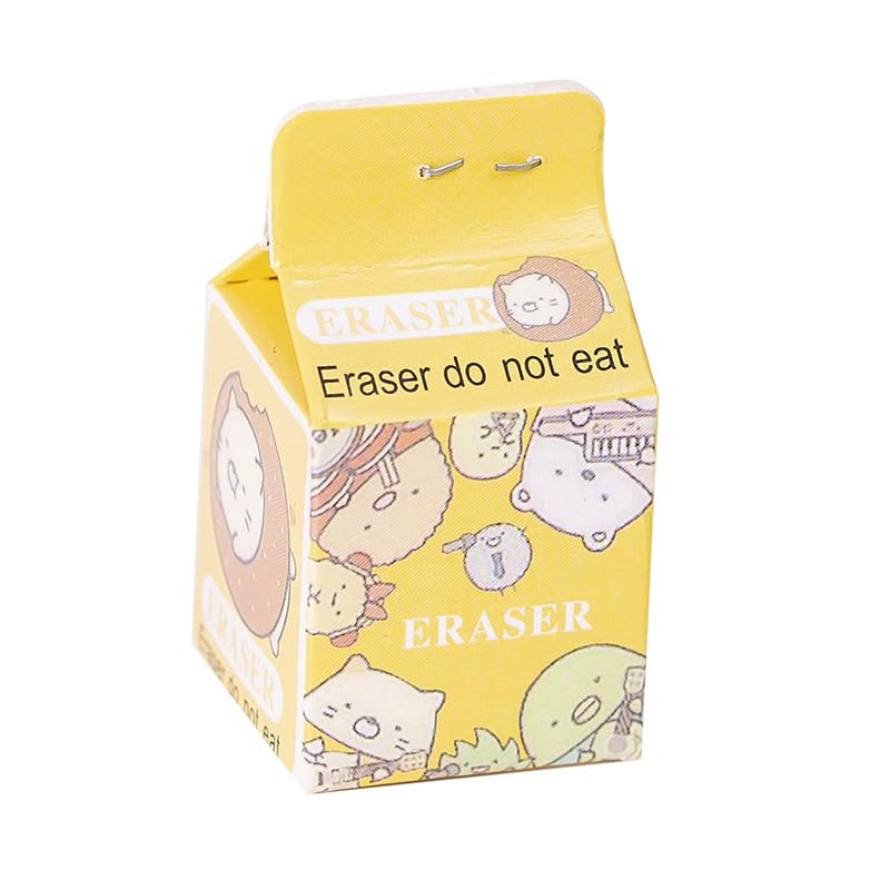 

Cute animal eraser milk colorful learning set of set, carton-shaped packaging, stationery, children s supplies, 6.