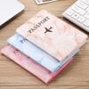 Marble Pattern Passport Holder with Ticket Clip and Custom Logo