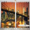 2Panels New York City Night Curtain Statue of Liberty Curtain for Bedroom Living Room Kitchen Window Blinds Cortinas Grommet Top