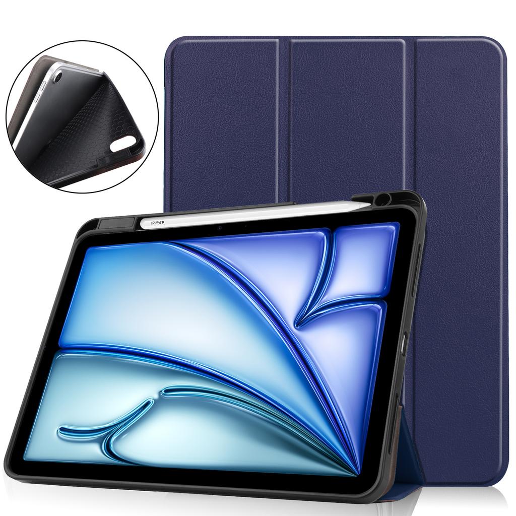 For iPad Air 11 (2025)/(2024) Case Tri-Fold Stand Protective Tablet Cover with Pen Slot