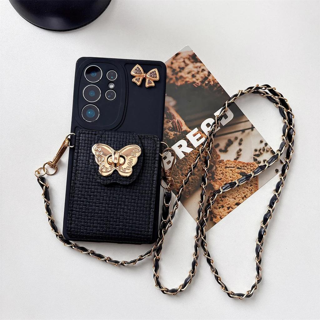 Crossbody Phone Case for Samsung Galaxy S25 Edge S24 S23 Ultra S22 Plus S21 FE A17 A16 A56 A36 A26 A06 A05 Wallet Card Lanyard