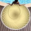 Vintage Gold Printed Round Beach Blanket,Polyester Sand Resistant Shawl Beach Towel,Absorbent Quick Dry Pool Towel Picnic Mat