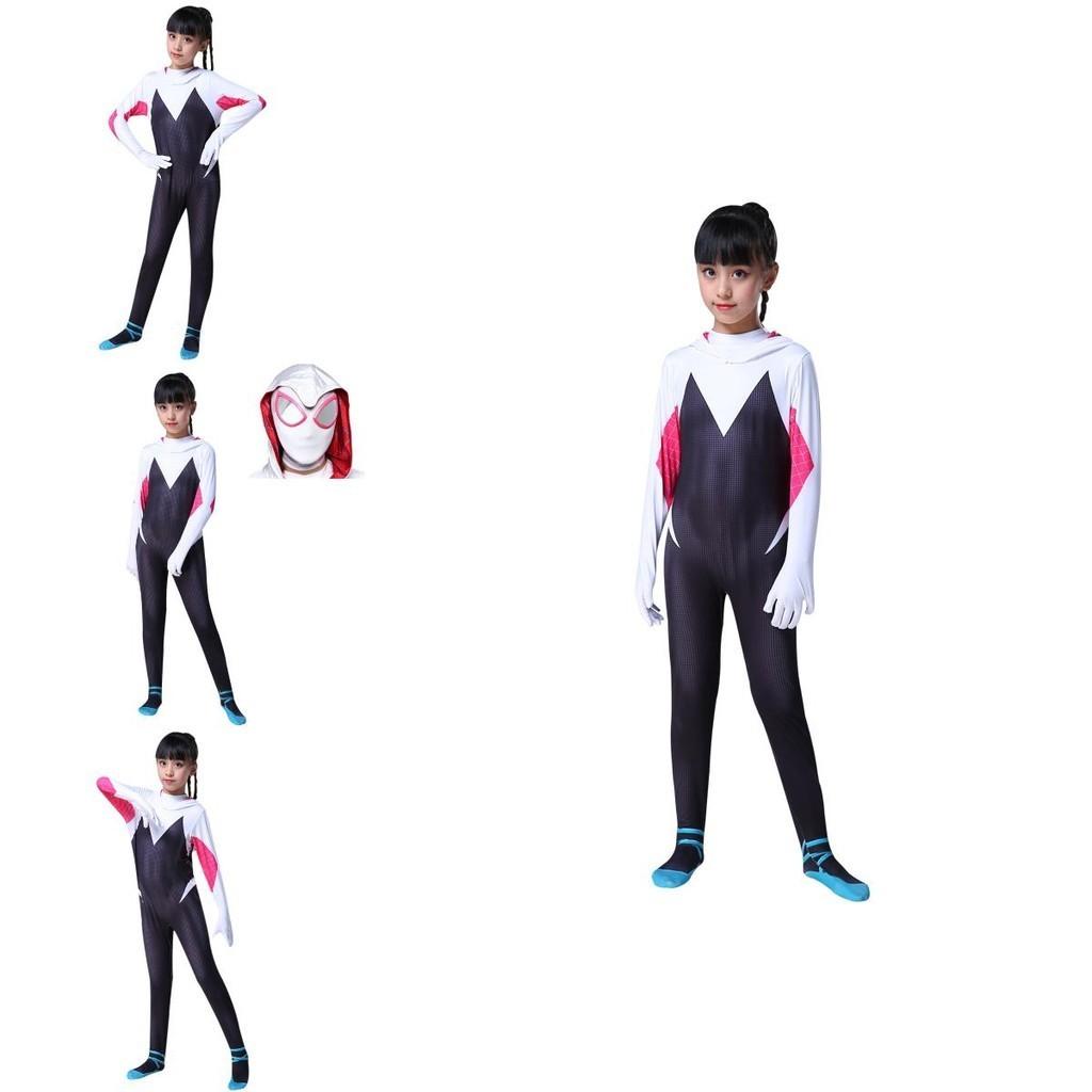 Vibrant Spider-man Into The Spider-verse Gwen Stacy Kids Costume Jumpsuit For Playful Adventures