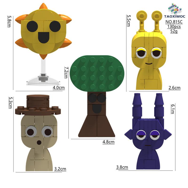 Sprunki Giocattoli Playset Blocchi da Costruzione Set di Blocchi da Costruzione Sprunki Horror Grigio Wenda Simon Tunner Oren Figura di Costruzione Sprunki Mini Set