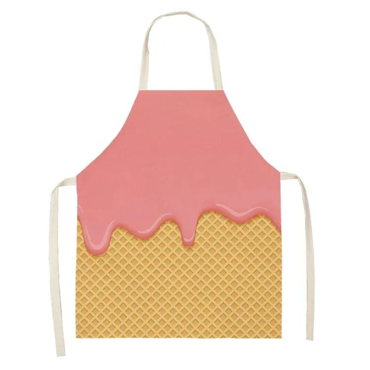 Ice Cream Donut Pattern Kitchen Apron Home Kitchen Cooking Cooking Linen Stain Resistant Chef Sleeveless Apron