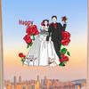 Double-Sided Xi Character Wedding Window Clings Decoration Set