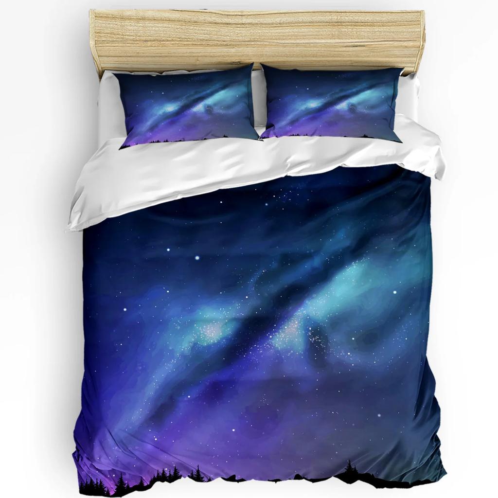 Night Bedding Collection For Bedroom Bed Home Star Filled Dark Sky Vivid Celestial Theme Cosmos Duvet Cover Quilt Cover And Pillowcase
