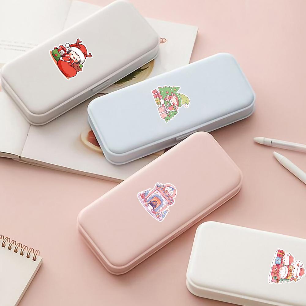 50 Christmas Decoration Stickers Pack Notebook Paper Pencil Bag Stationery Stickers Waterproof Creative Children DIY Stickers