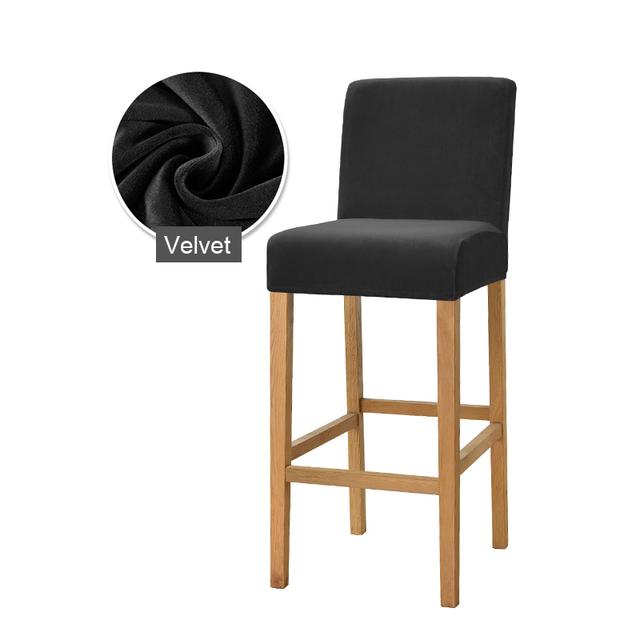 1 /2 /4 /6 Pieces Velvet Material Bar Chair Cover Large Elastic High Stool Chair Protector Seat Case Used For Dining Room