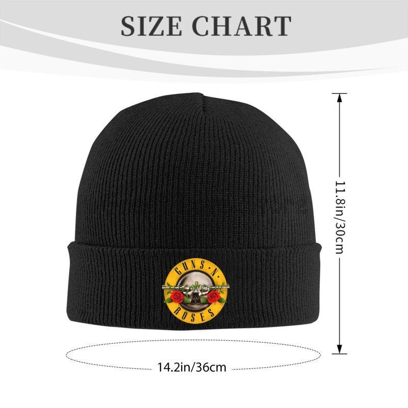 Heavy Metal Guns N Roses Bonnet Hats Unisex Street Elastic Knit Hat Winter Warm Skullies Beanies Cap for Travel Outdoor Camping