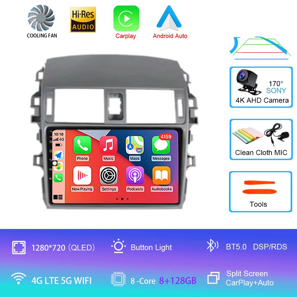 Android 14 Car Radio Carplay For Toyota Corolla 10 E140 E150 2006 - 2013 Navigation GPS Stereo Unit Android Auto No 2din 5G Wifi