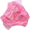 Schleifen-Dekor Hund Periodenunterwäsche Rosa Ton Haustier Kurze Hose Haustier Hygienehose Hund Läufigkeitspflege