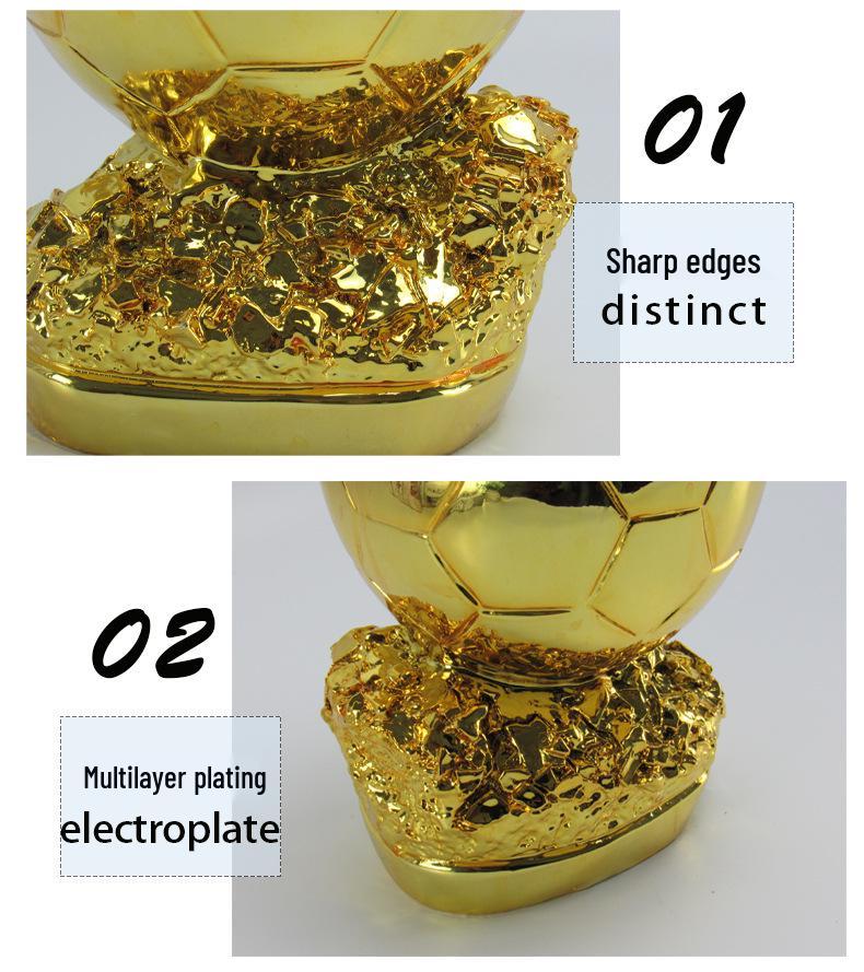 Gold Globe Football Trophy - Engravable Birthday Gift & Team Souvenir
