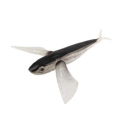 Fishing Lure Flying Fish Shape Artificial Lure Soft Silicone Lure for Seawater Boat FishingBlack