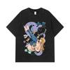 275 GSM Washed T-shirts 100% Cotton One Piece V55 Nami Print Unisex Heavy Cotton T Shirt