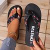 European and American Style Flip-flops Women's Outer Wear Summer High-end Casual Fashion Floral Foot Flat-bottomed Cool Slippers
