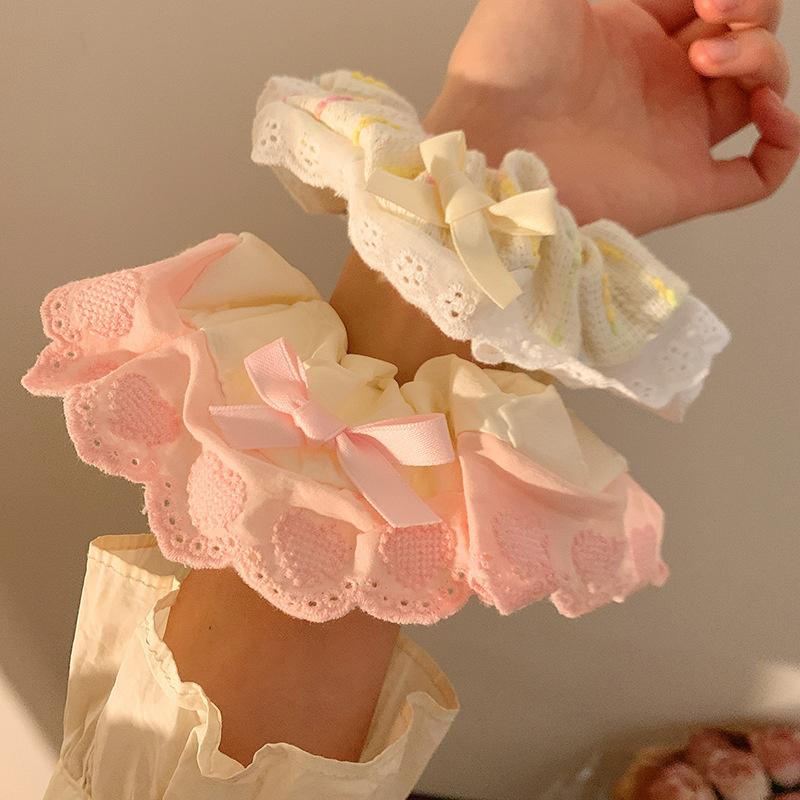 Korean Sweet Lace Large Intestine Hairband Girls Ponytail Headband Scrunchies Hair Ties Hair Ring For Women Hair Accessories