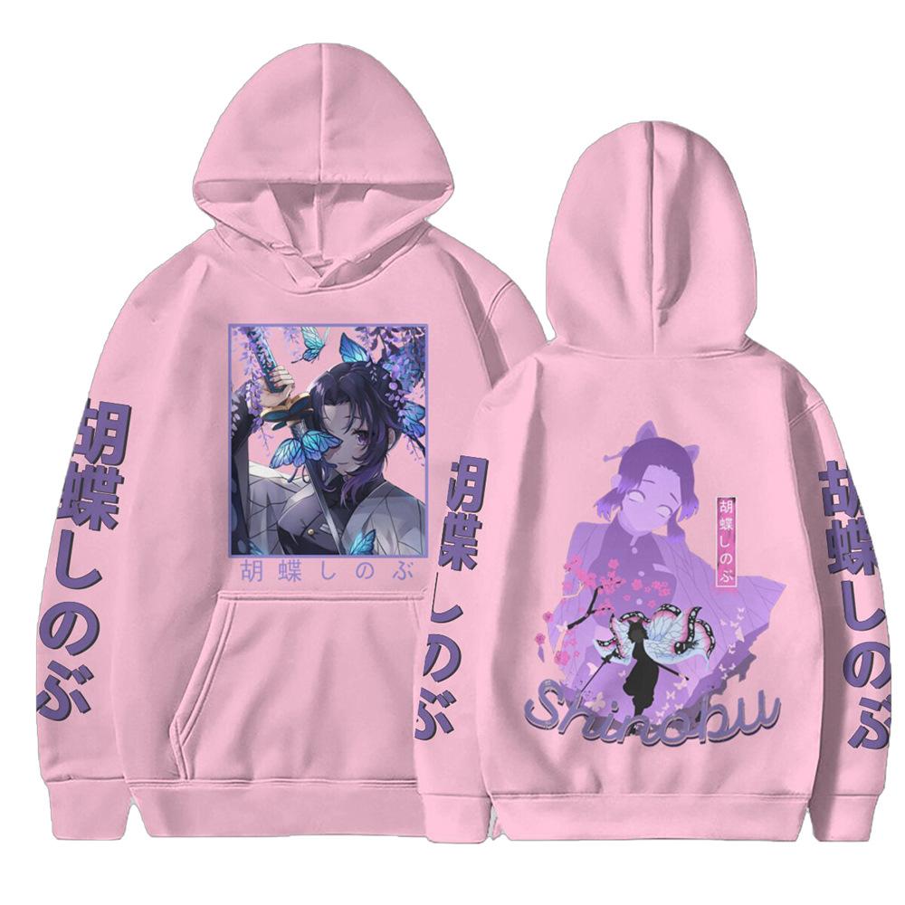 Women Demon Slayer Anime Printed Hoodie Autumn Winter Women Harajuku Oversize Long Sleeve Pullover Fleece Sweatshirts