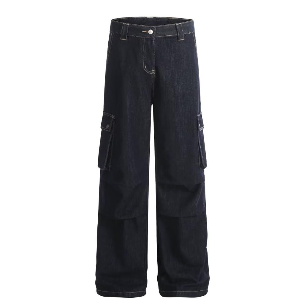 American High Street Jeans Men'S Autumn Trendy Brand Ins Loose Wide Leg Straight Leg Pants Micro Flared Pants