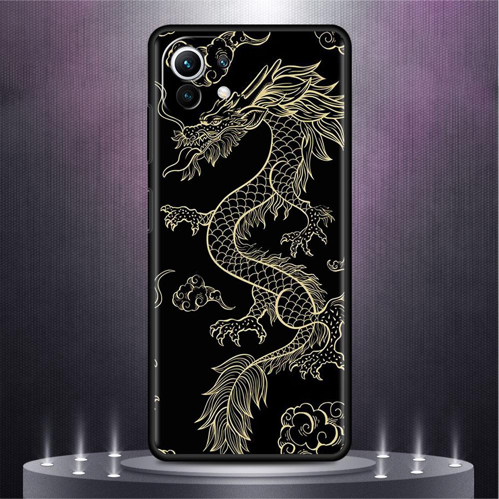 Hülle für Xiaomi Mi Poco X3 X4 NFC M3 Mi 11 11T 10 T 9T 12 9 10T Lite Silikon Rückseite Handyhülle Mode Chinesisch Vintage Drache