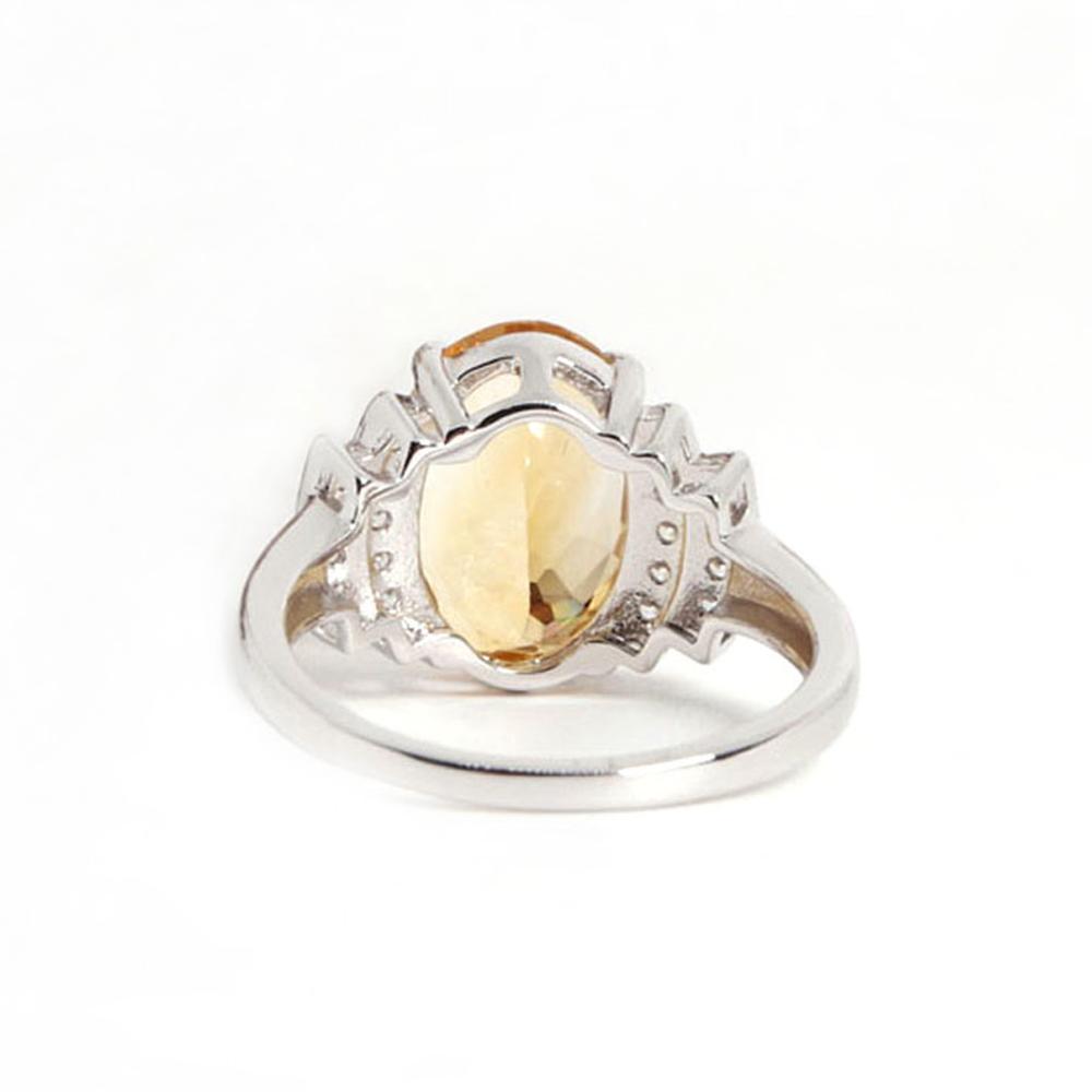 Bague Élégante en Argent Sterling 925 Citrine Naturelle 6.05ct Ovale 10x14mm Véritable Pierre Précieuse Bijou Fin Bague Solitaire pour Cadeau de Saint-Valentin pour Femme