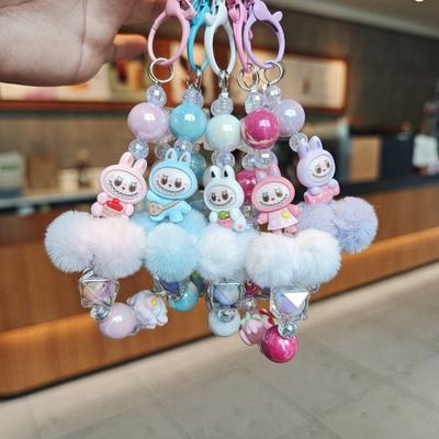 Dopamine Hand-painted Hairball Beaded Bubu Mobile Phone Chain Girl Cartoon Mobile Phone Lanyard Bag Pendant Gift Labu