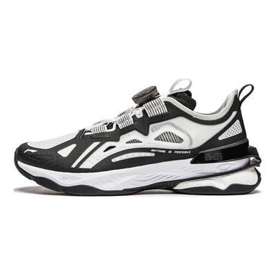 Li Ning Kids Flowing Fire Comfortable Simple Non-Slip Wear-Resistant Low-Top Casual Shoes Kids Casual Shoes Black White YKCU040-1