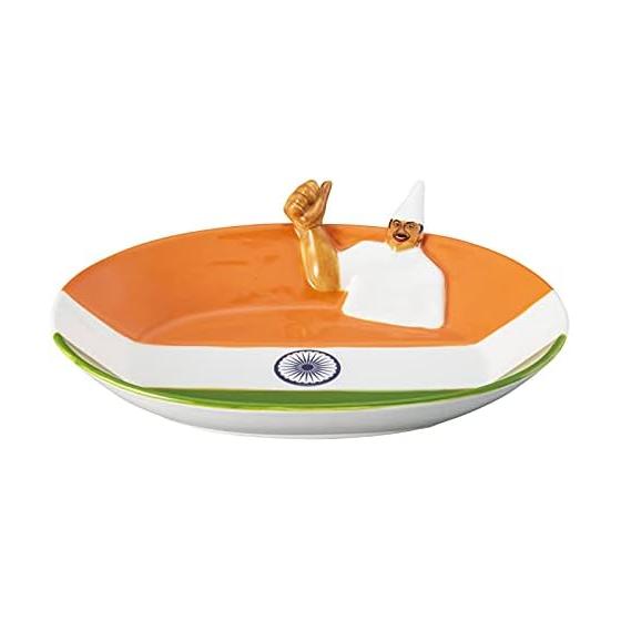 Sunart Funny Dishware, Indian Uncle Curry Plate, Approx. 24x18x6cm, SAN3589, "Indian Uncle" Pop-Up Curry Plate, Perfect for SNS, Everyday Use,
