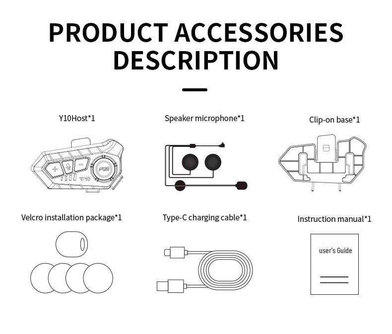 Y10 Waterproof Bluetooth Noise-Cancelling Motorcycle Helmet Headset