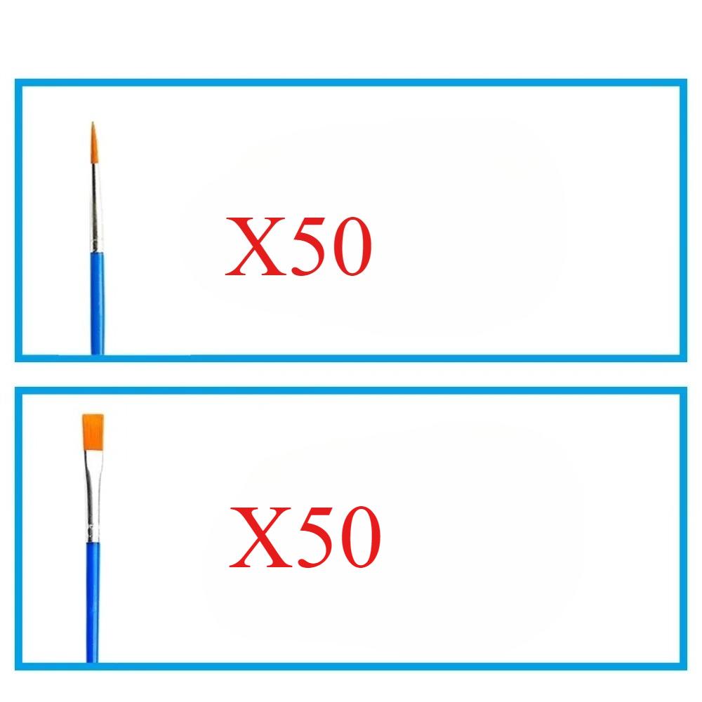 5-100pcs Paint Brushes Set for Kids Acrylic with Flat Round Pointed Paint Brushes Craft Watercolor Oil Painting Brushes